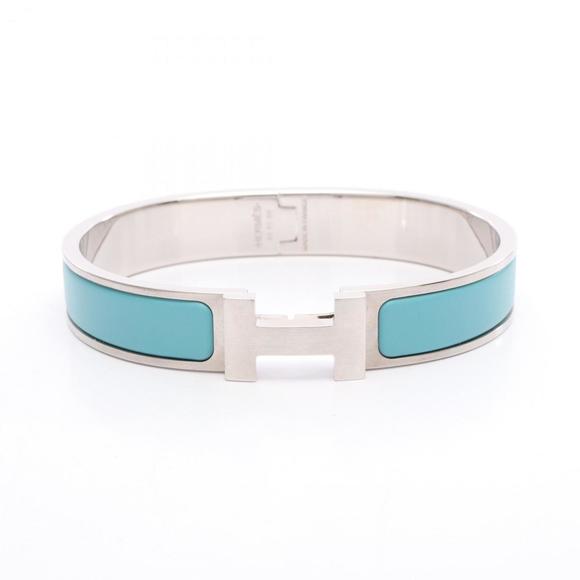 Hermes Hermès Click HH Bracelet, Stainless Steel with Matte Enamel, Men's, Si... - Picture 1 of 5